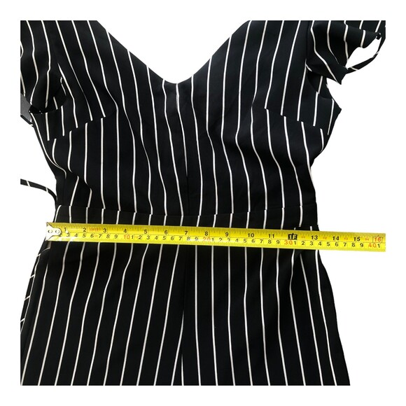 Etophe Studio's Wide Leg Stripe Flutter Sleeve Jumpsuit with Open Back S - Picture 12 of 15